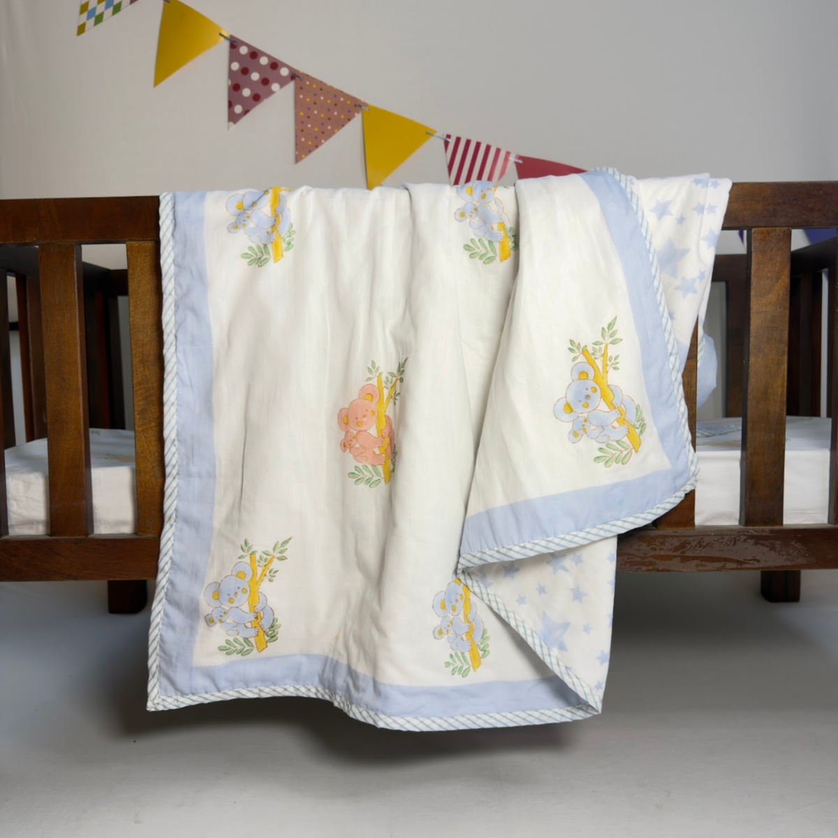 Mulmul 5-Pc Cot Bedding Set (Dohar) - Koala
