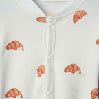 Organic Cotton Footed Onesie - Croissant Candy