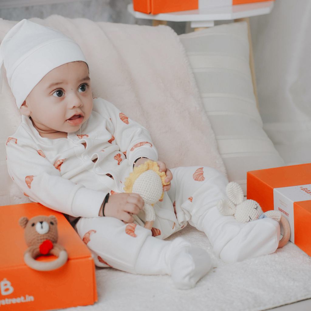 Organic Cotton Classic Romper - Croissant Candy