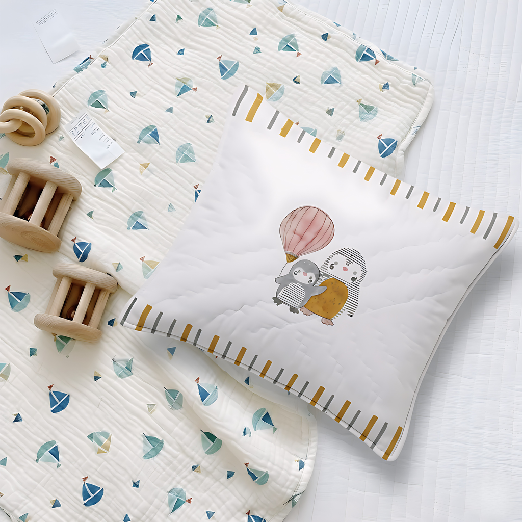 3-Pc Pillow & Bolster Set - Penguin Party