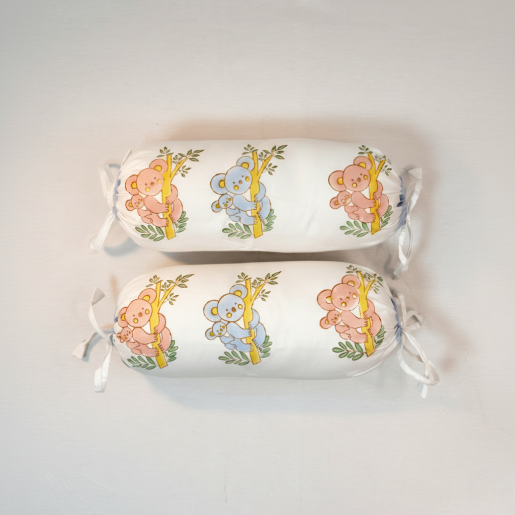 Mulmul 5-Pc Cot Bedding Set (Quilt) - Koala
