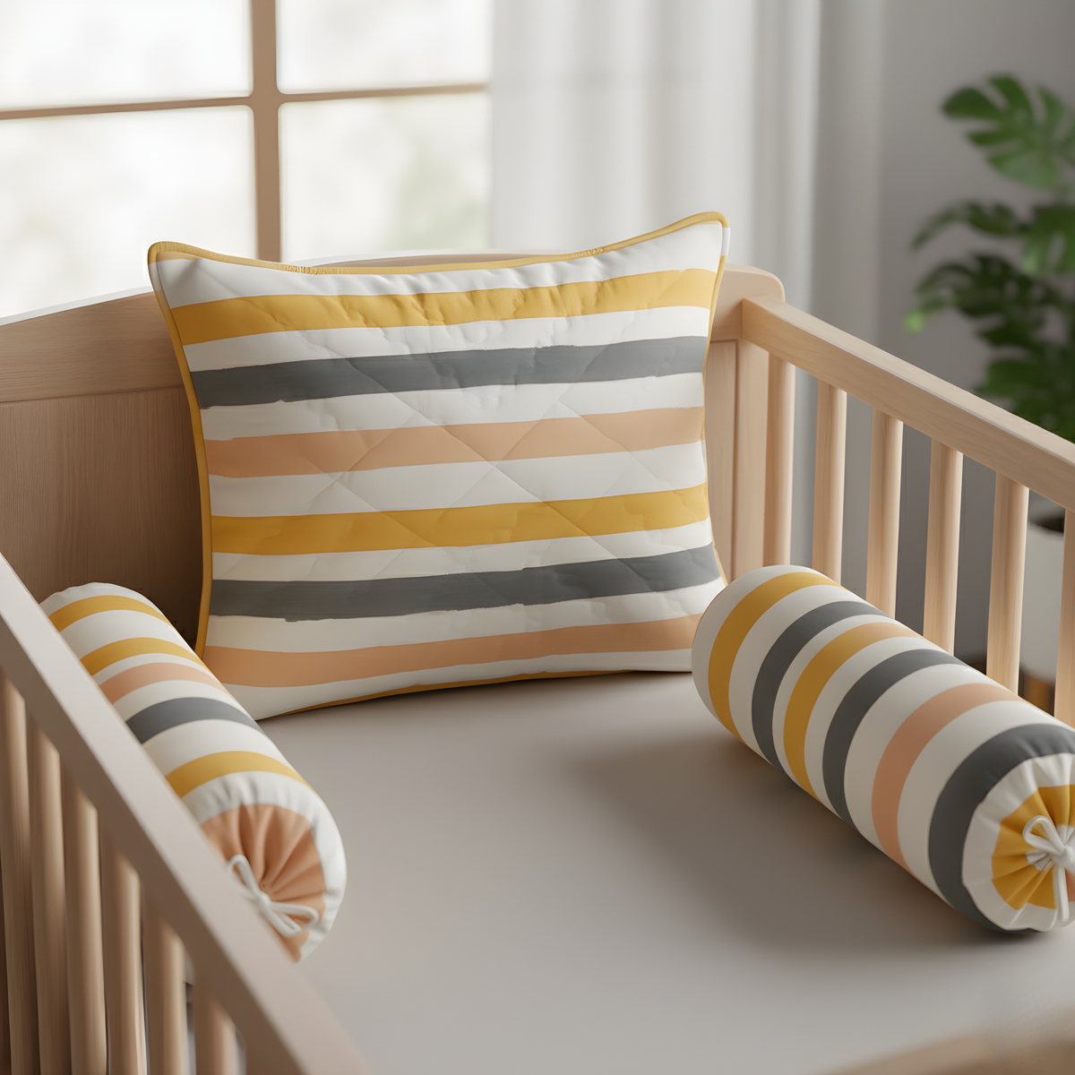 3-Pc Pillow & Bolster Set - Soft Rainbow