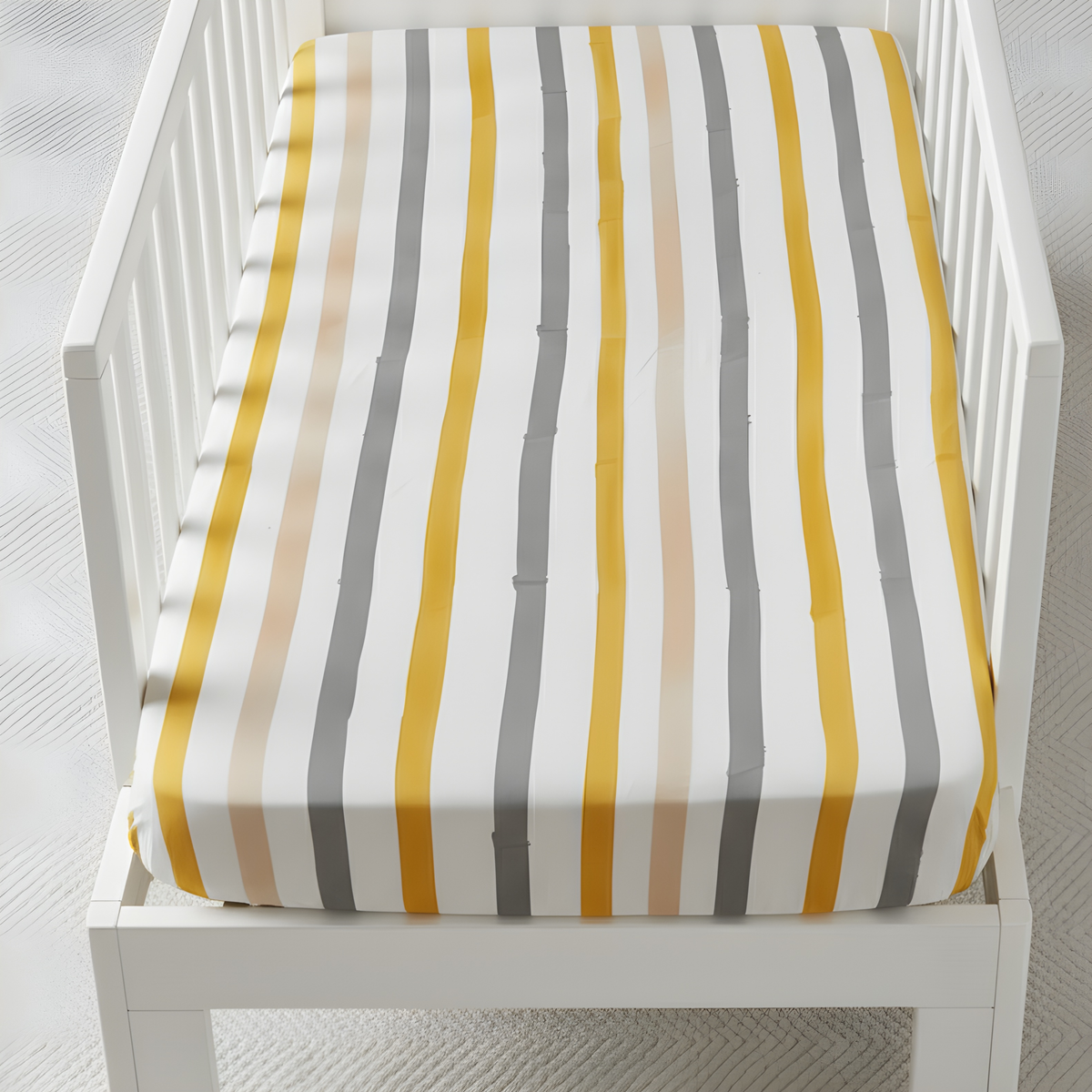 Mulmul 5-Pc Cot Bedding Set (Quilt) - Soft Rainbow