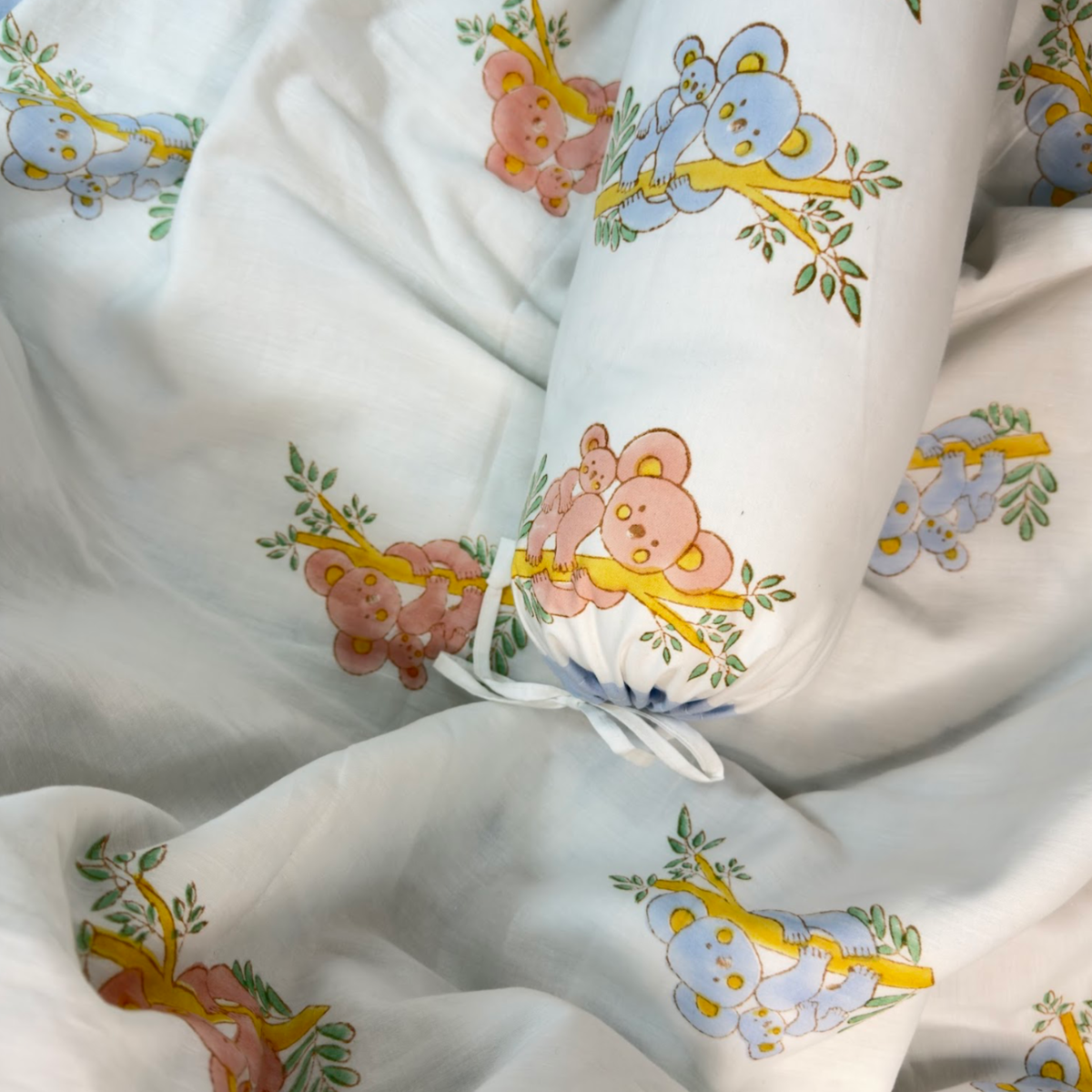 Mulmul 5-Pc Cot Bedding Set (Dohar) - Koala
