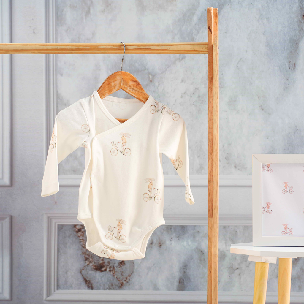 Organic Cotton Kimono Romper - Bunny Bloom