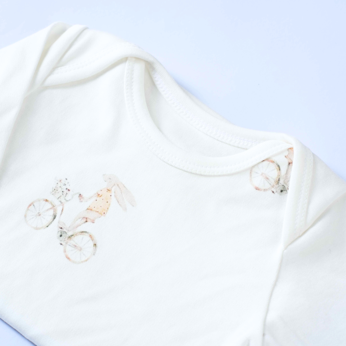Organic Cotton Long Sleeve Bodysuit - Bunny Bloom