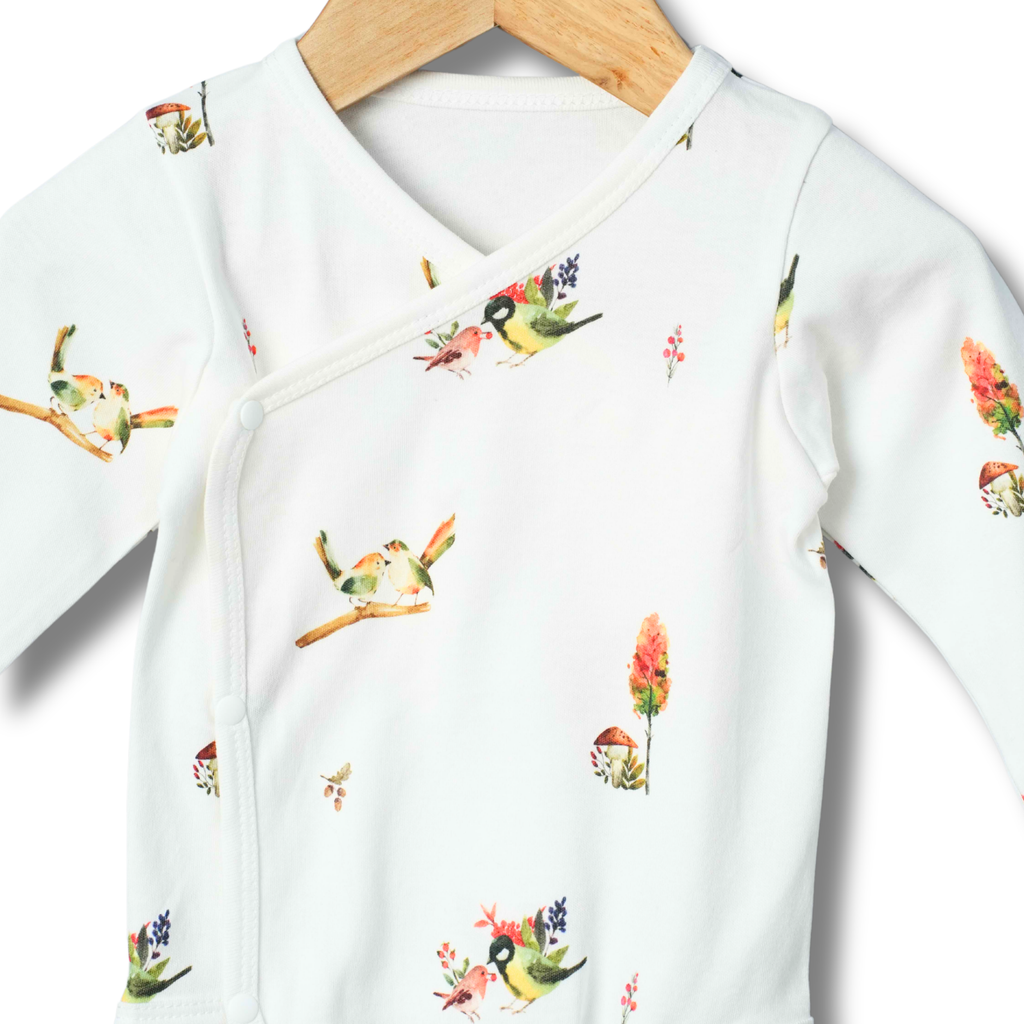 Organic Cotton Kimono Romper - Nature's Melody