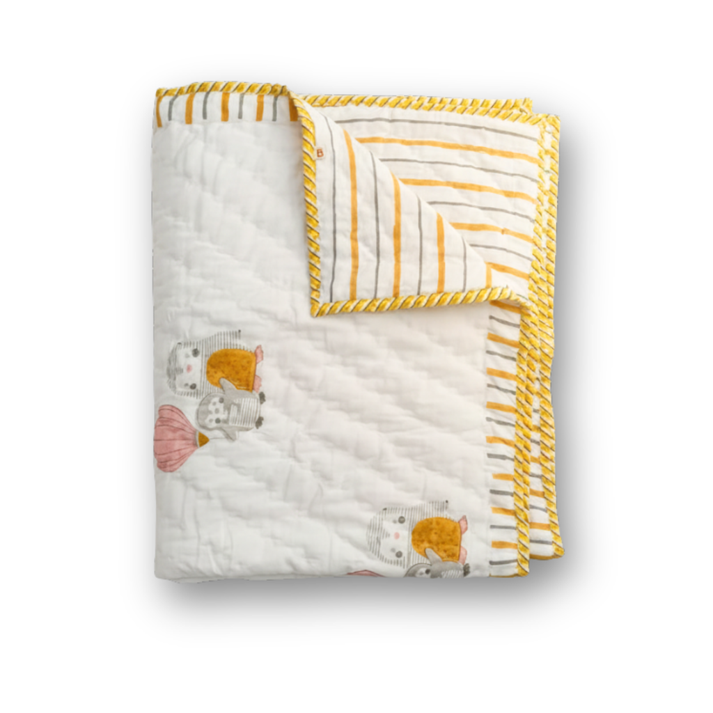 Mulmul Quilt - Penguin Party