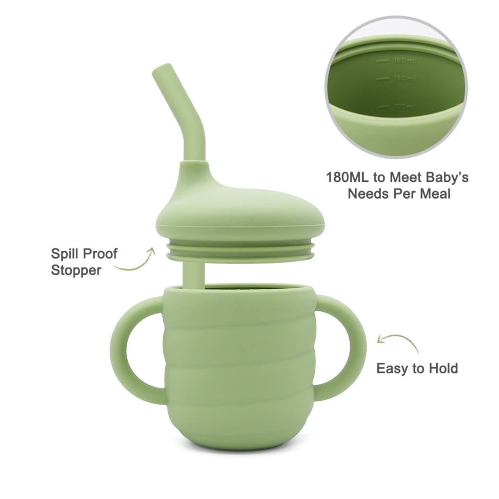 Silicone Training Cup + Straw