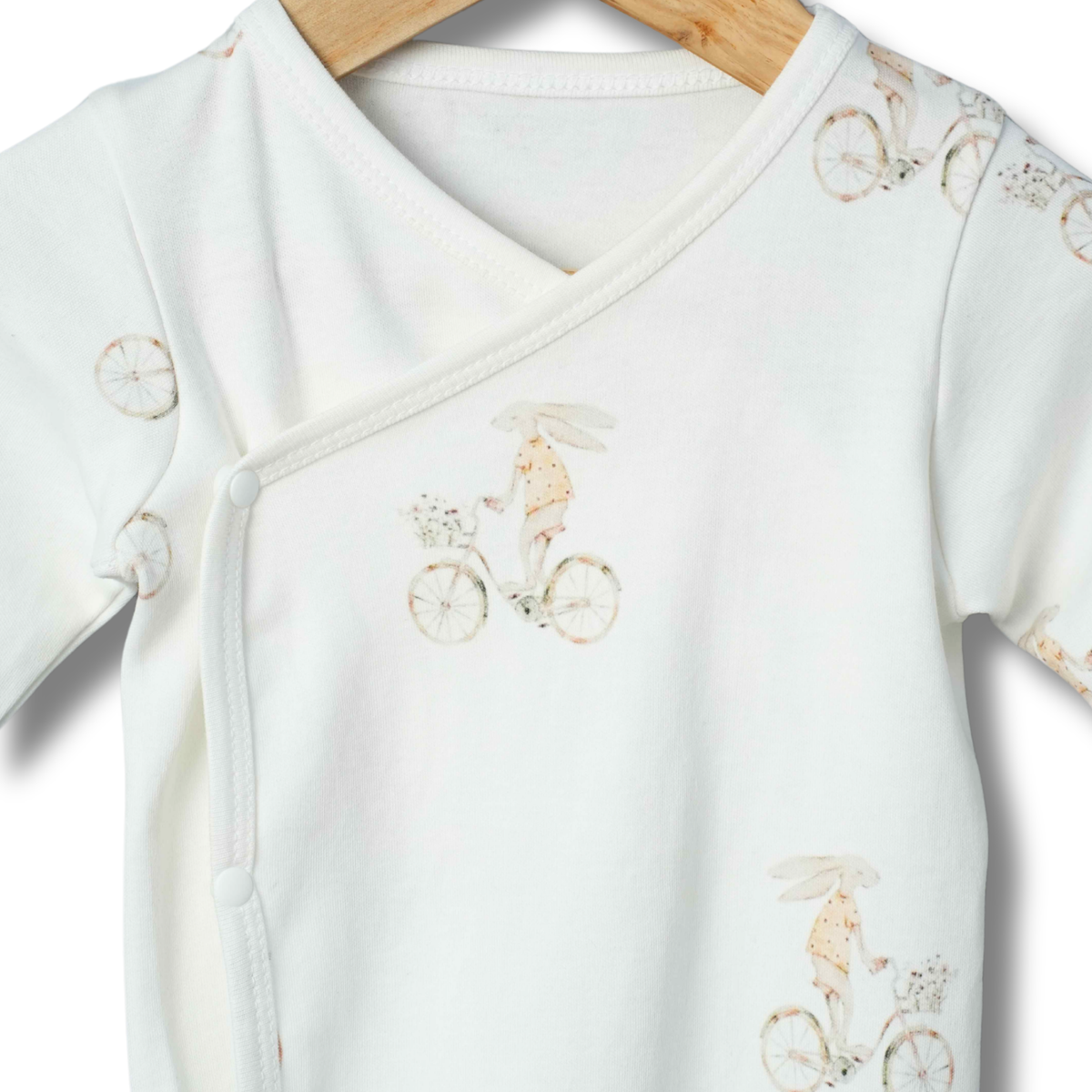 Organic Cotton Kimono Romper - Bunny Bloom