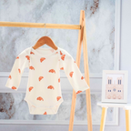 Organic Cotton Long Sleeve Bodysuit - Croissant Candy