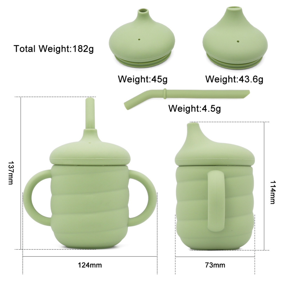 Silicone Training Cup + Straw