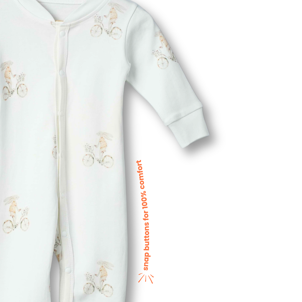 Organic Cotton Classic Romper - Bunny Bloom