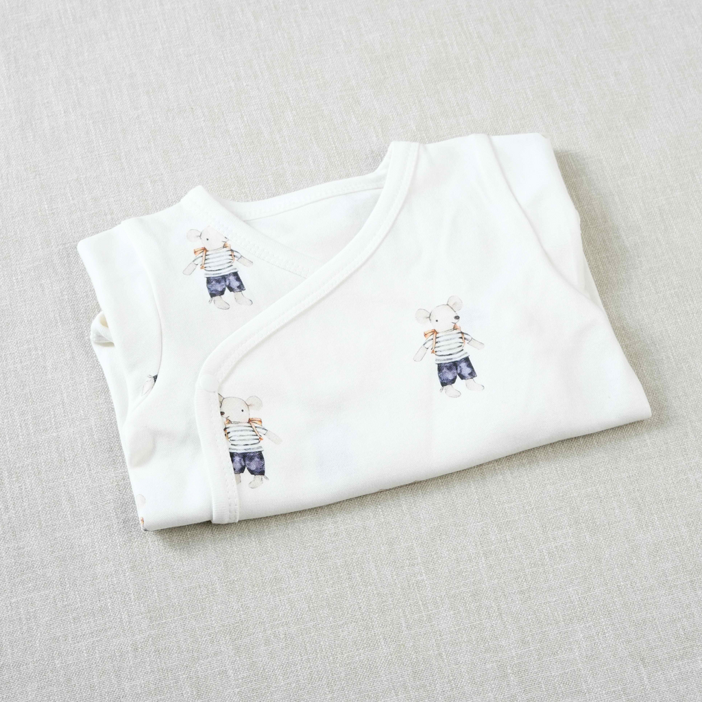 Organic Cotton Kimono Romper - Ratatouille