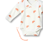 Organic Cotton Kimono Romper - Croissant Candy