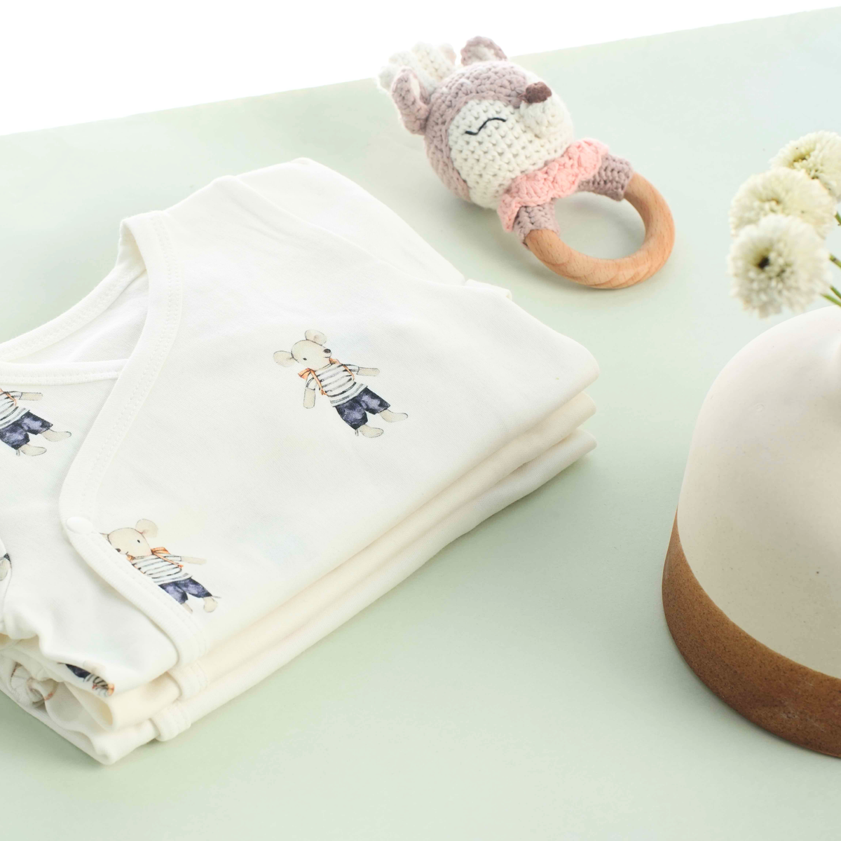 Organic Cotton Kimono Romper (Pack of 2)
