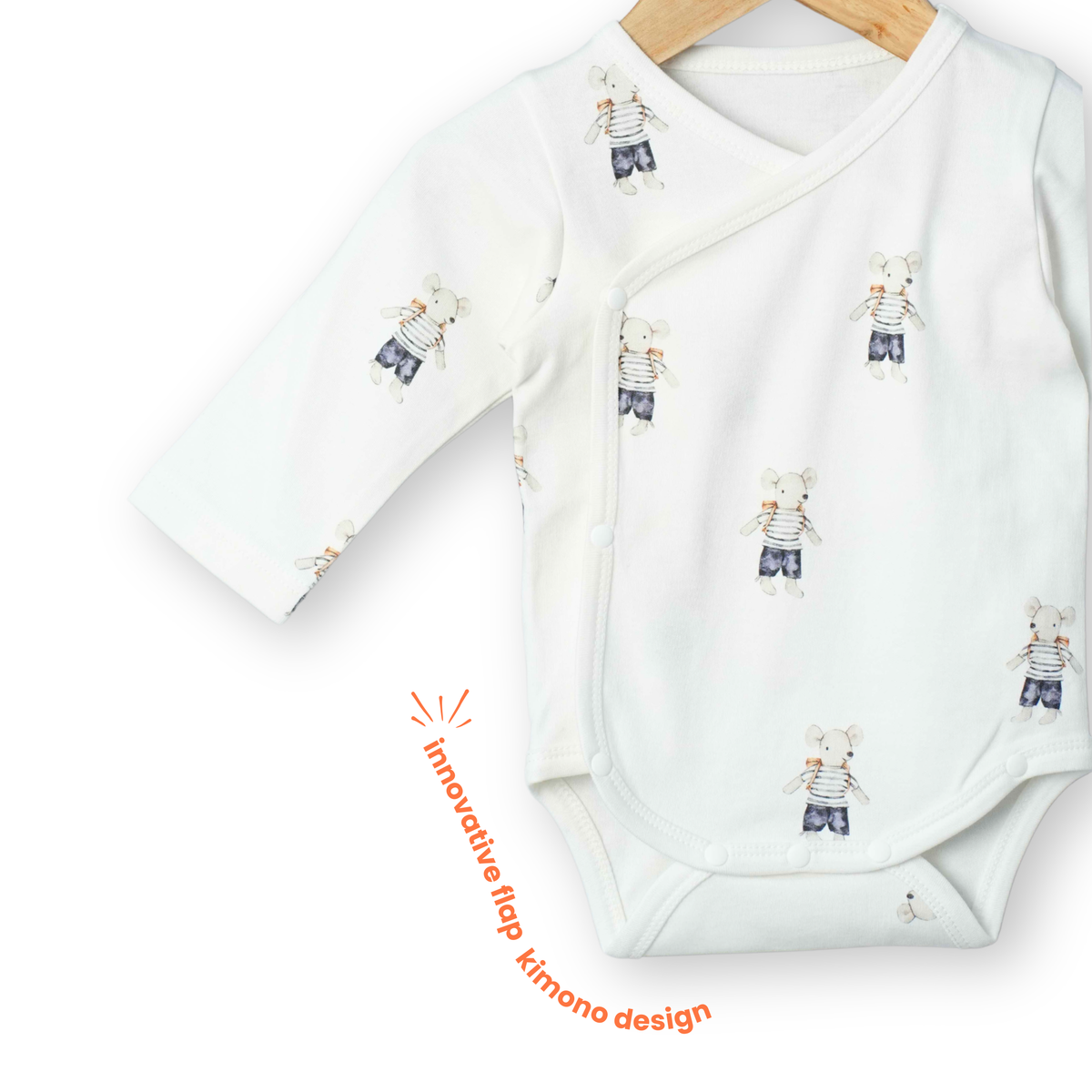 Organic Cotton Kimono Romper - Ratatouille