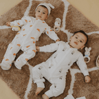 Organic Cotton Footed Onesie - Croissant Candy