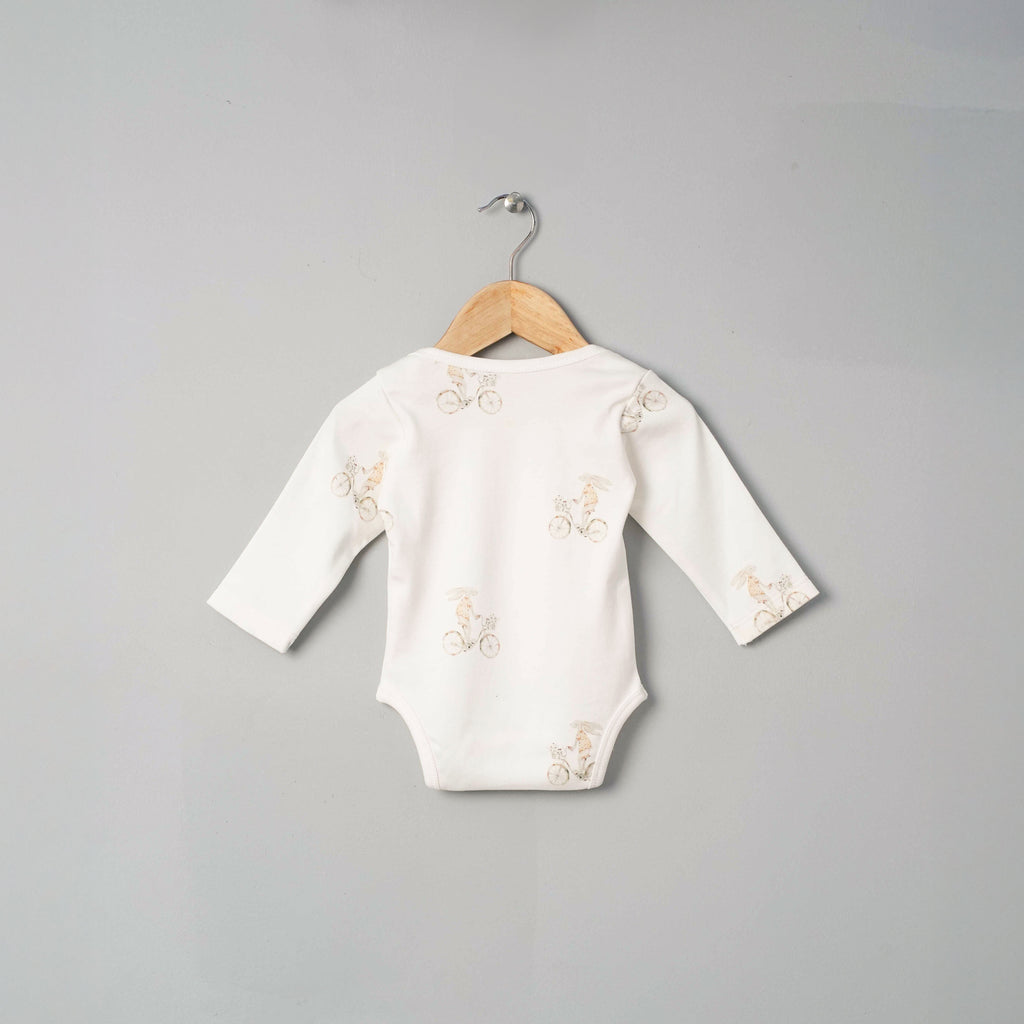 Organic Cotton Long Sleeve Bodysuit - Bunny Bloom