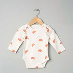 Organic Cotton Long Sleeve Bodysuit - Croissant Candy