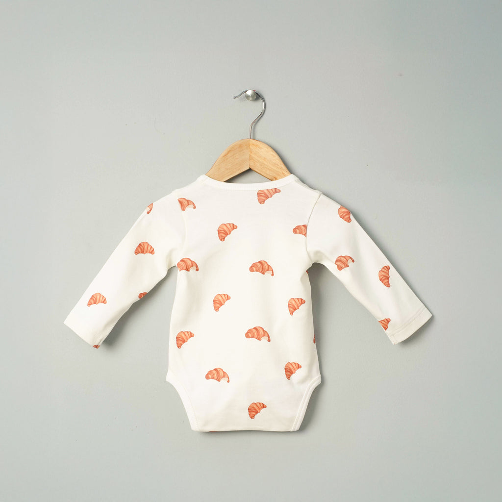 Organic Cotton Kimono Romper - Croissant Candy