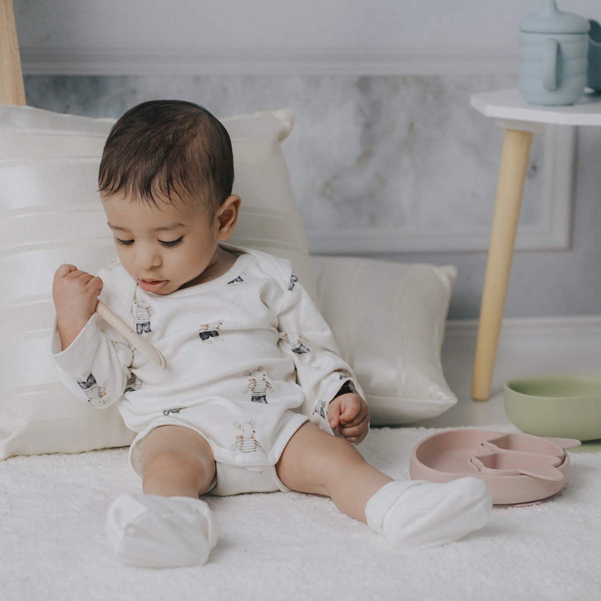 Organic Cotton Long Sleeve Bodysuit - Ratatouille