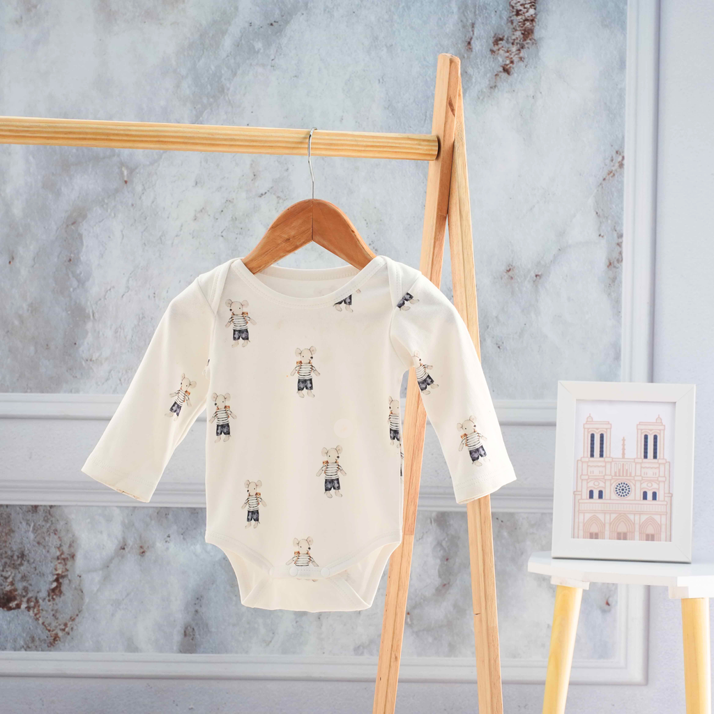 Organic Cotton Long Sleeve Bodysuit - Ratatouille